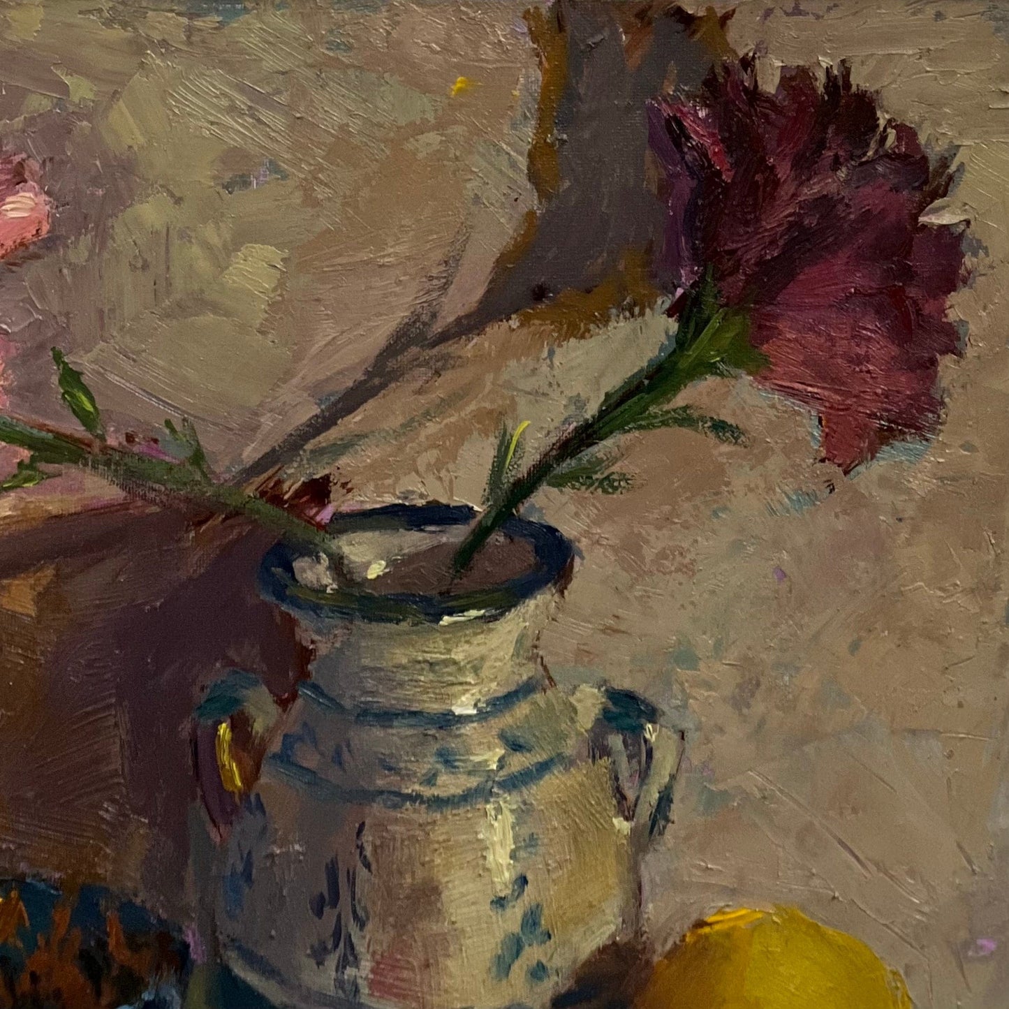 Dramatic lemons in the night - still life oil painting