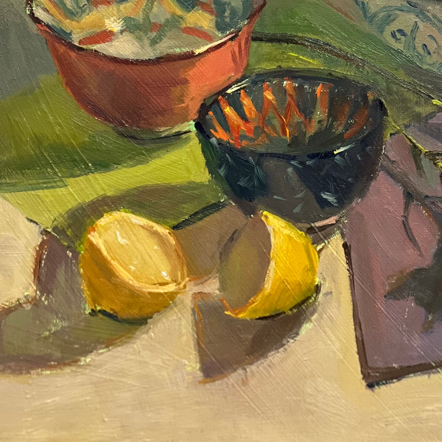 Italian Bowls with Lemons - Still Life Oil Painting