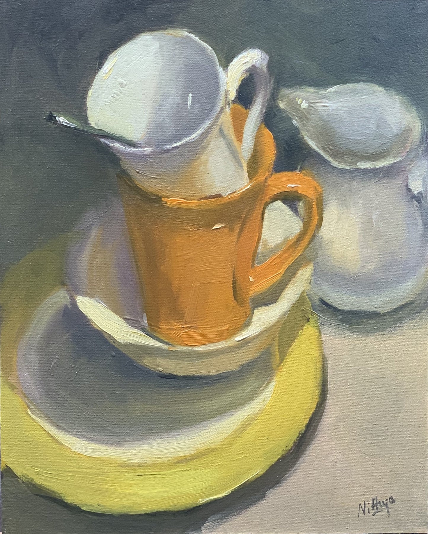 Origial Oil Painting - Arrangement of Cups