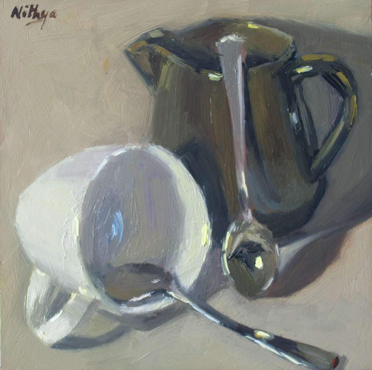 Small Oil Painting - Black and White Series - 6