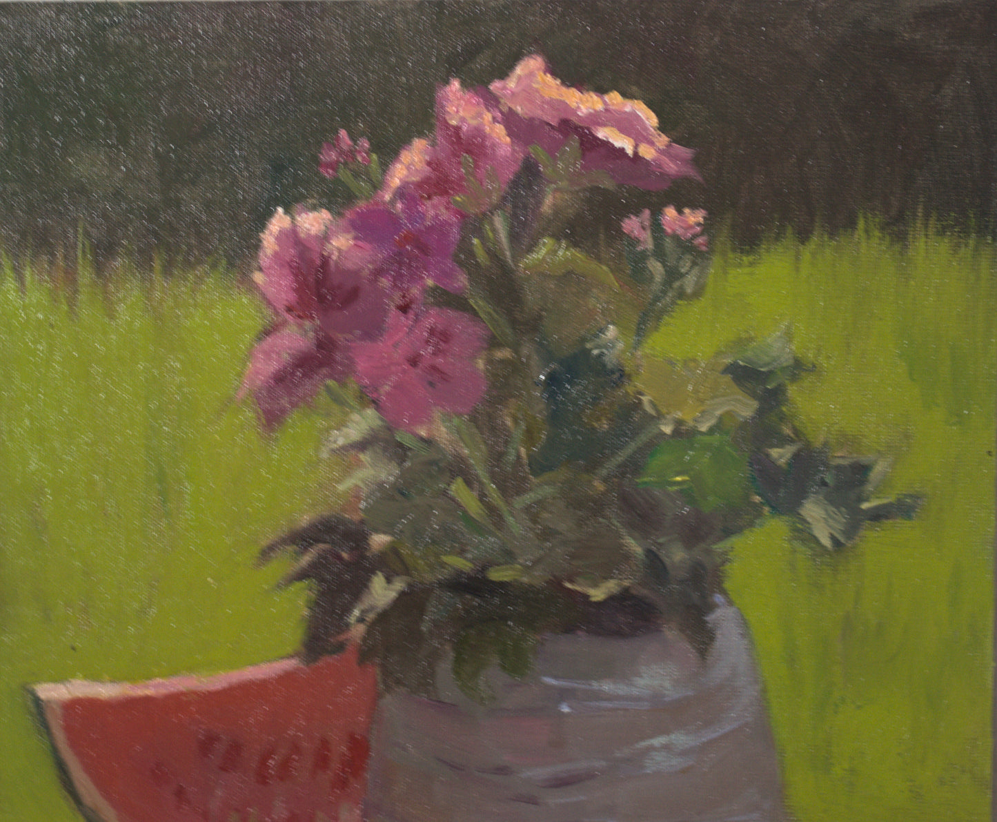 Original Oil Painting - Watermelon in the sun