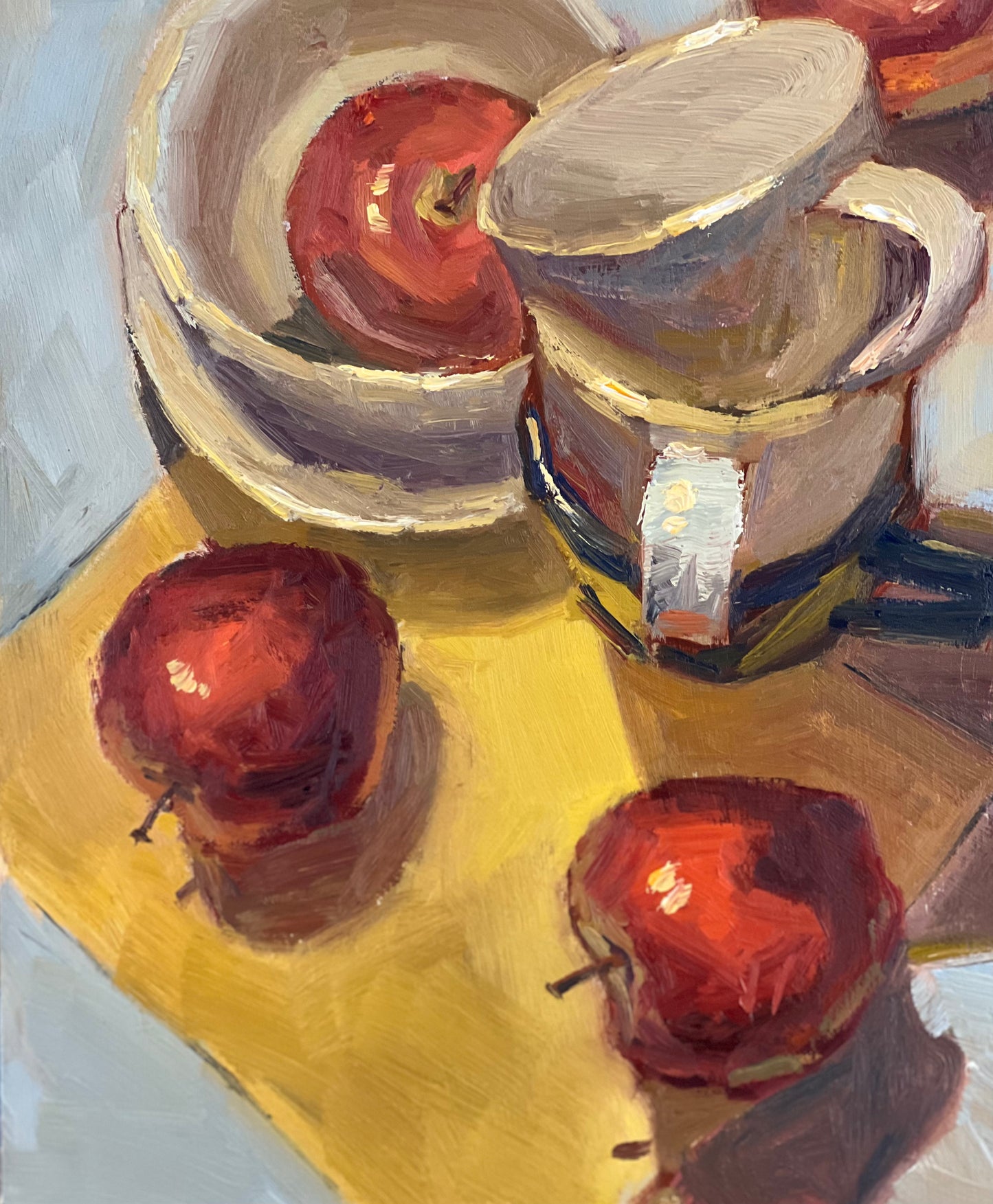 Still Life Oil Painting - Apples and Cup Series 6