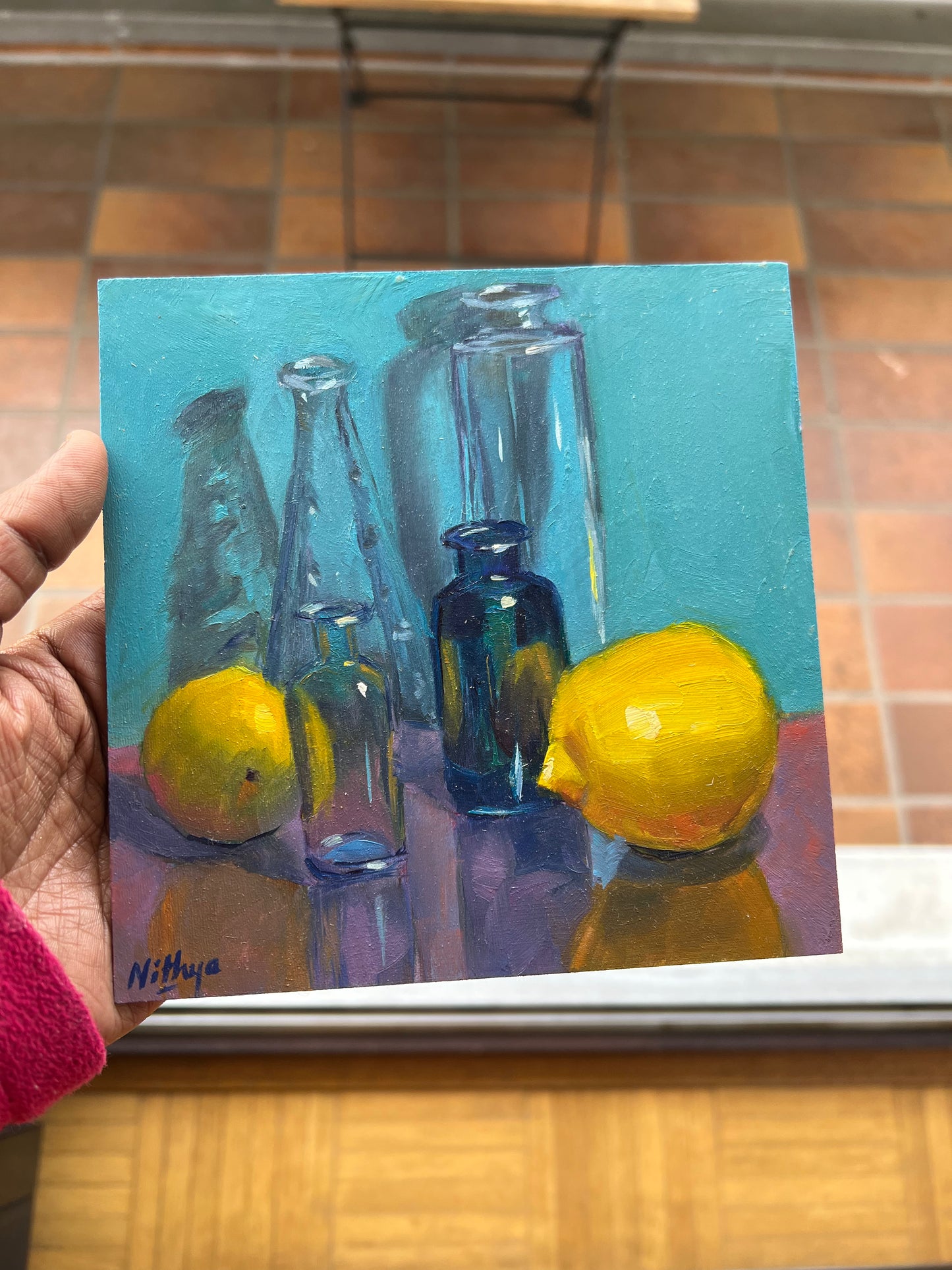 Small Oil Painting - Citrus Reflections