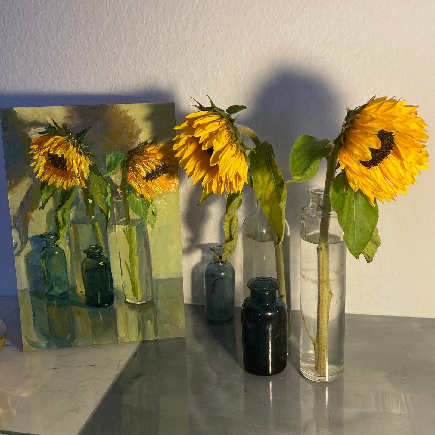 Sunflower Series 15 - Original Stilllife Painting, 8 by 12 inches