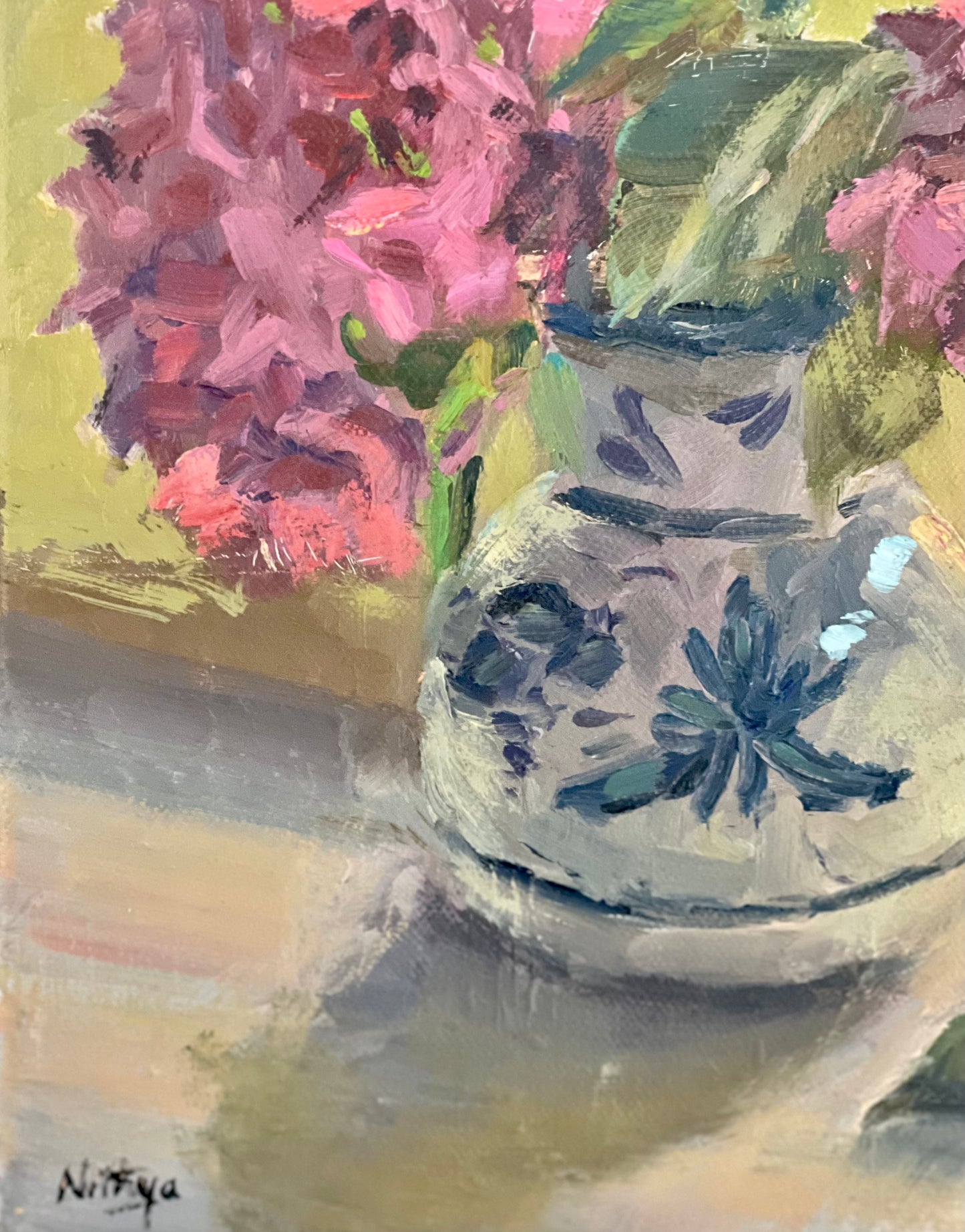 Floral oil painting - Hydrangeas from my garden!