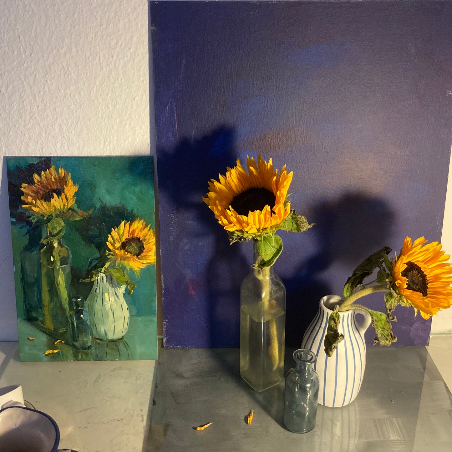 Sunflower Series 10 - Original Stilllife Painting, 8 by 12 inches