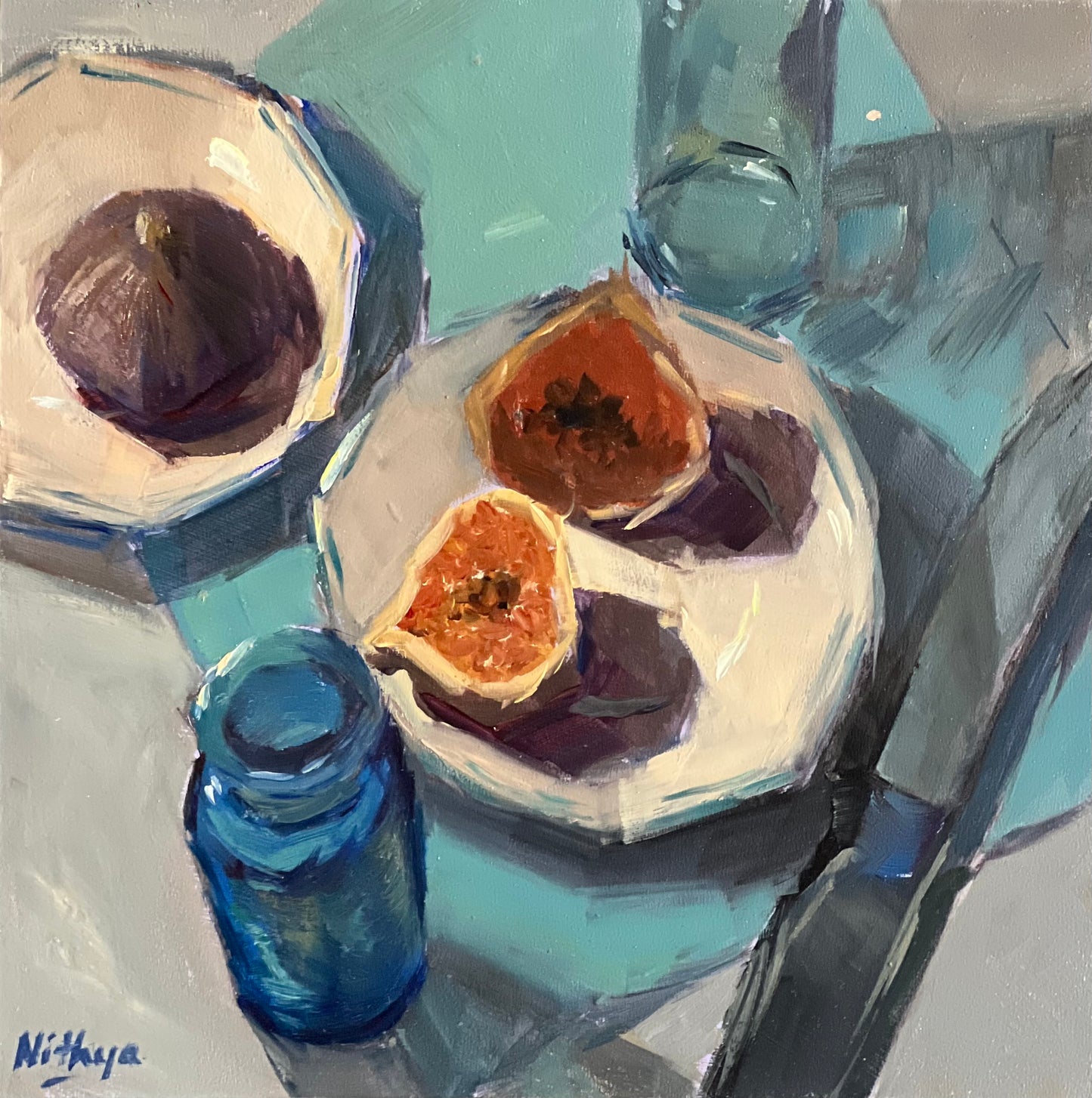 Small Oil Painting - Largely Blue