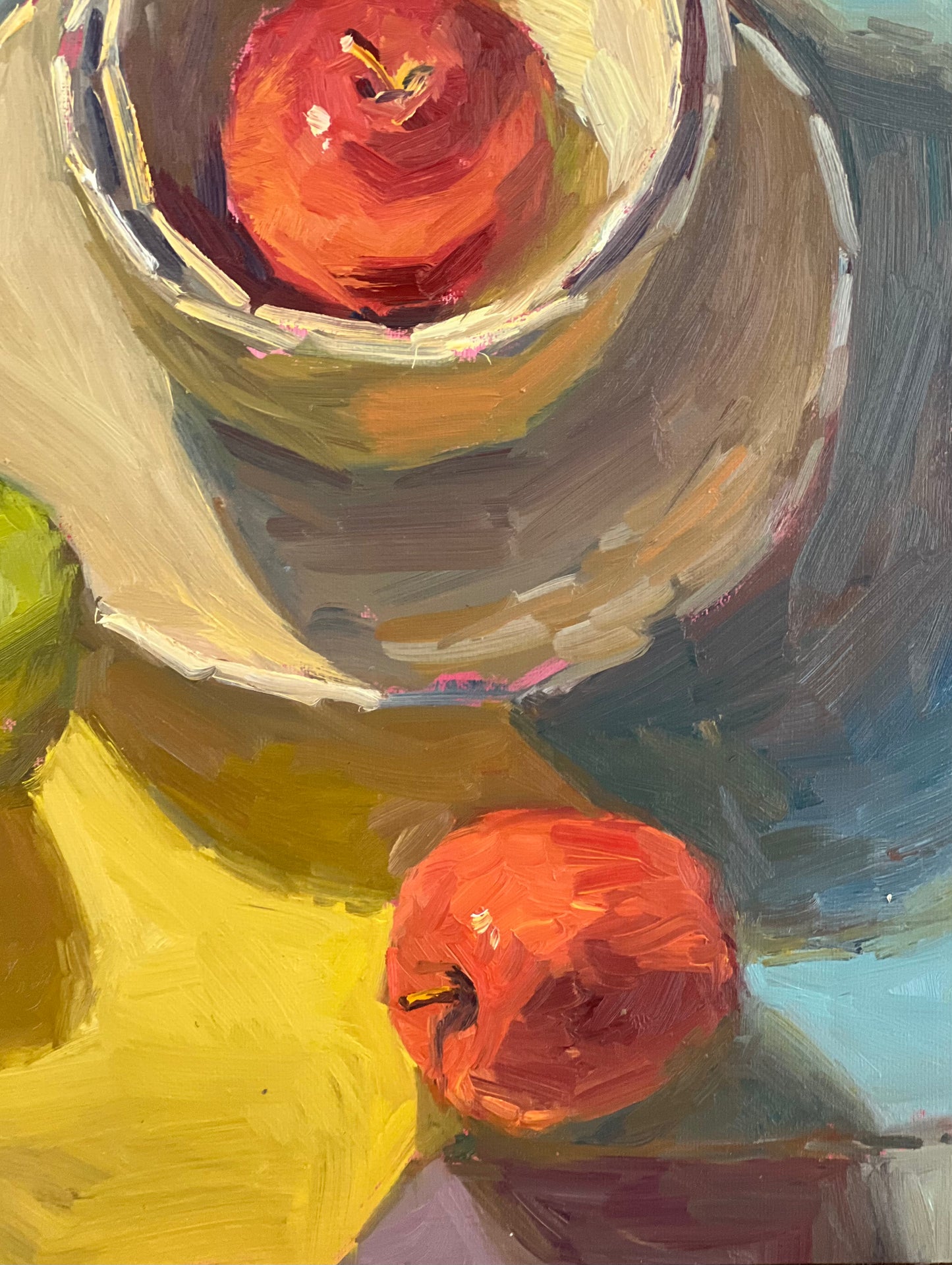 Still Life Oil Painting - Apples and Cup Series 5