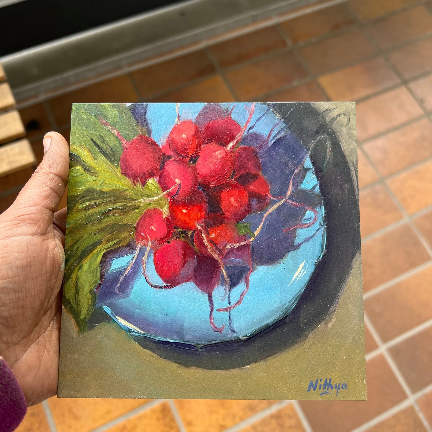 Small Painting - Radishes under the sun 2