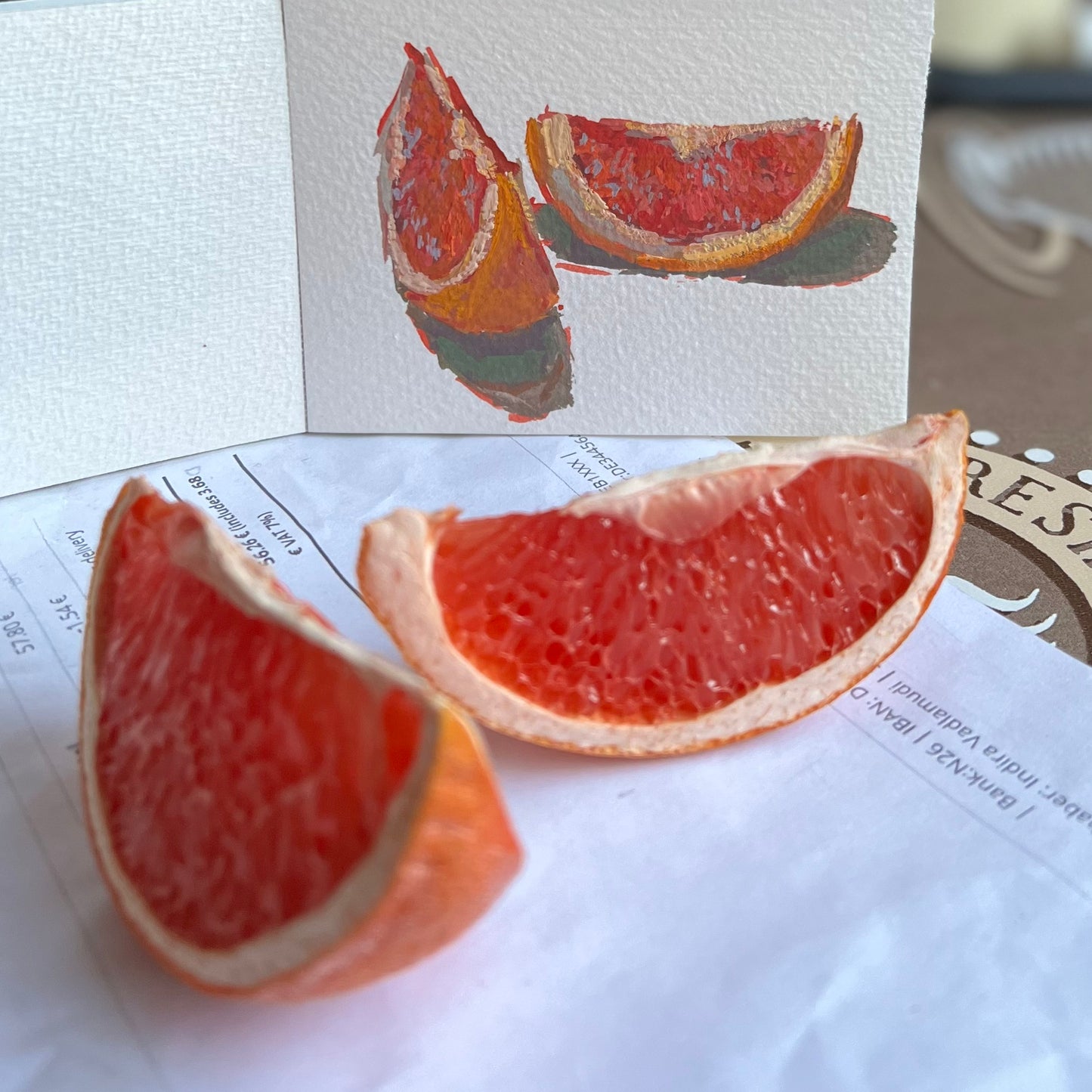 Mini Gouache Painting - Grapefruit Slices
