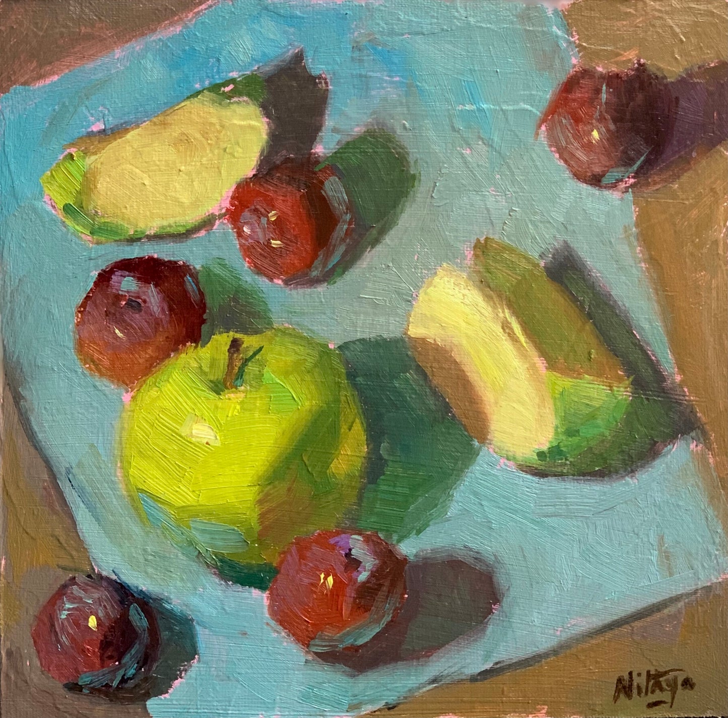 Apples and Plums 3 - Original Oil Painting