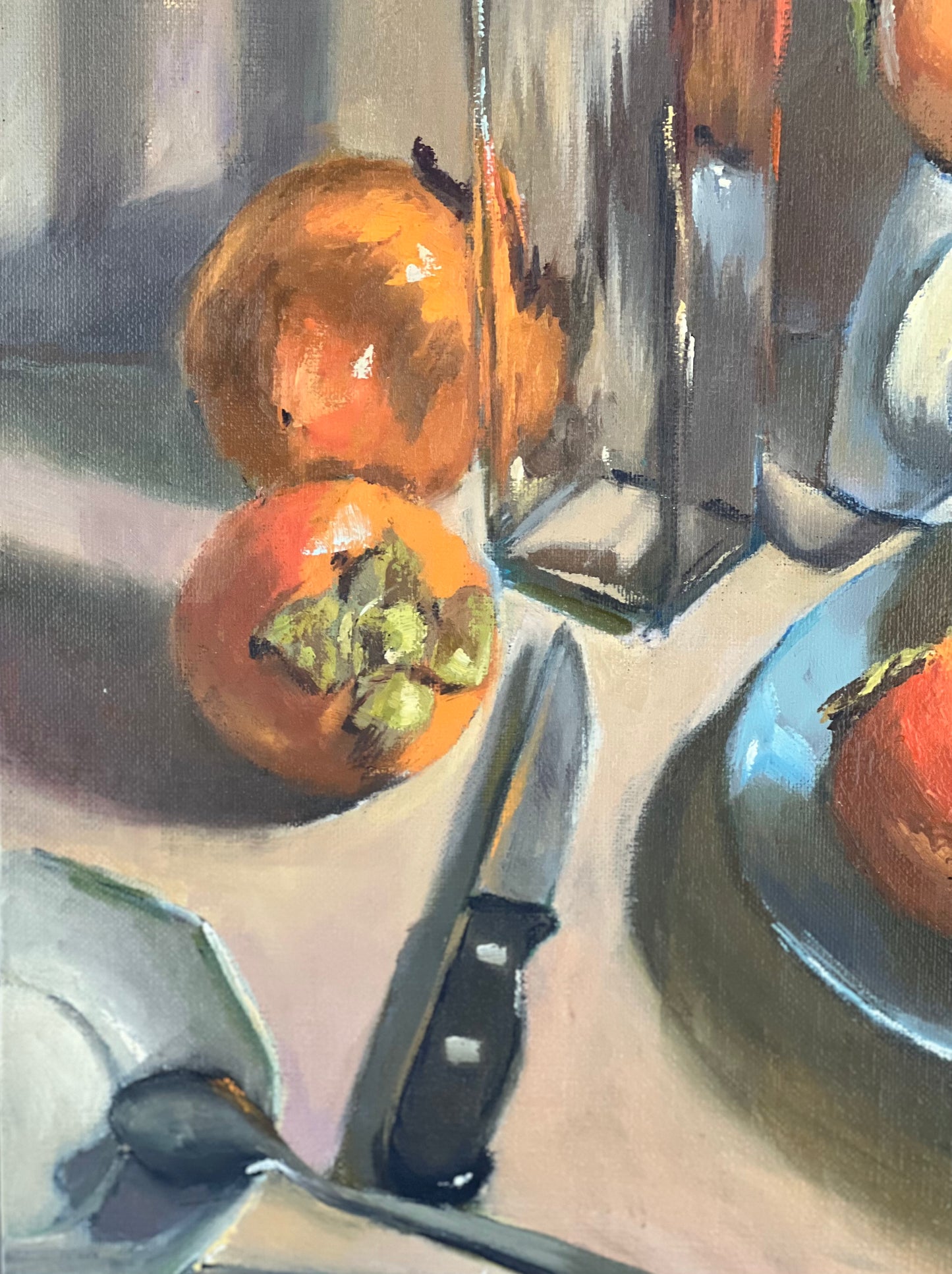 Large Still Life Painting - Persimmon Party!
