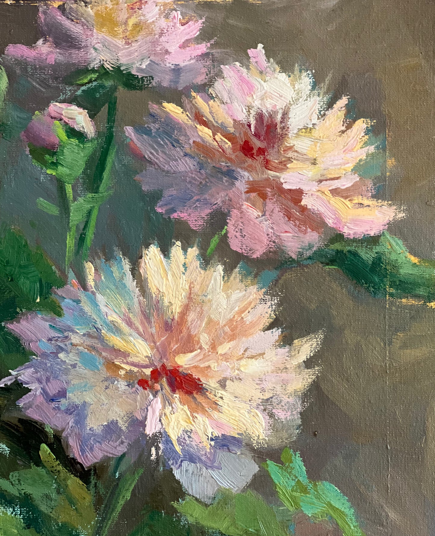 Pink and Pretty! - Original Oil Painting of Flowers