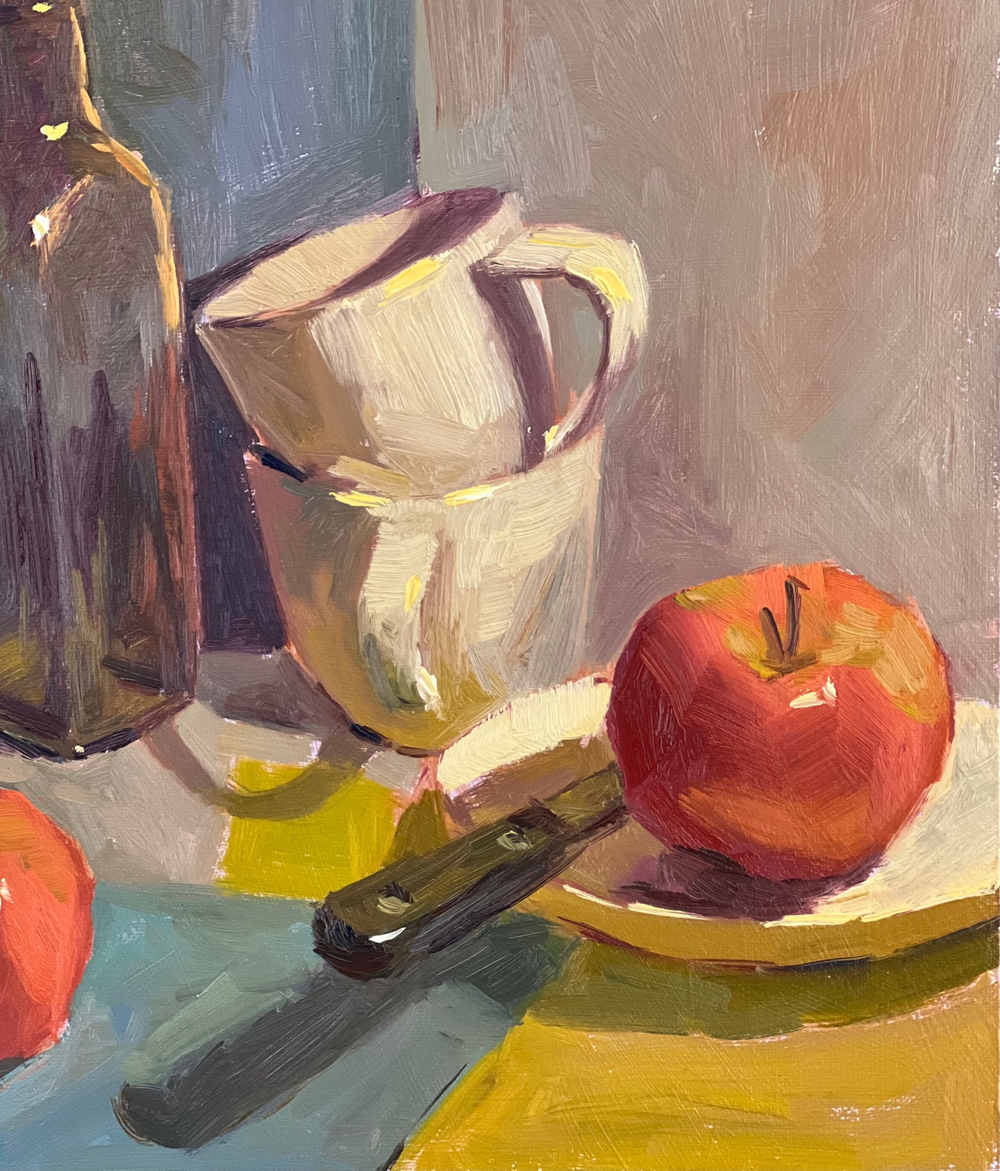 Still Life Oil Painting - Apples on Blue!