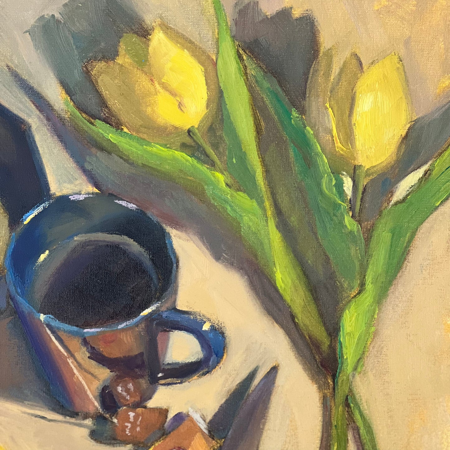 Lemon and tea! - Large Still Life Oil Painting