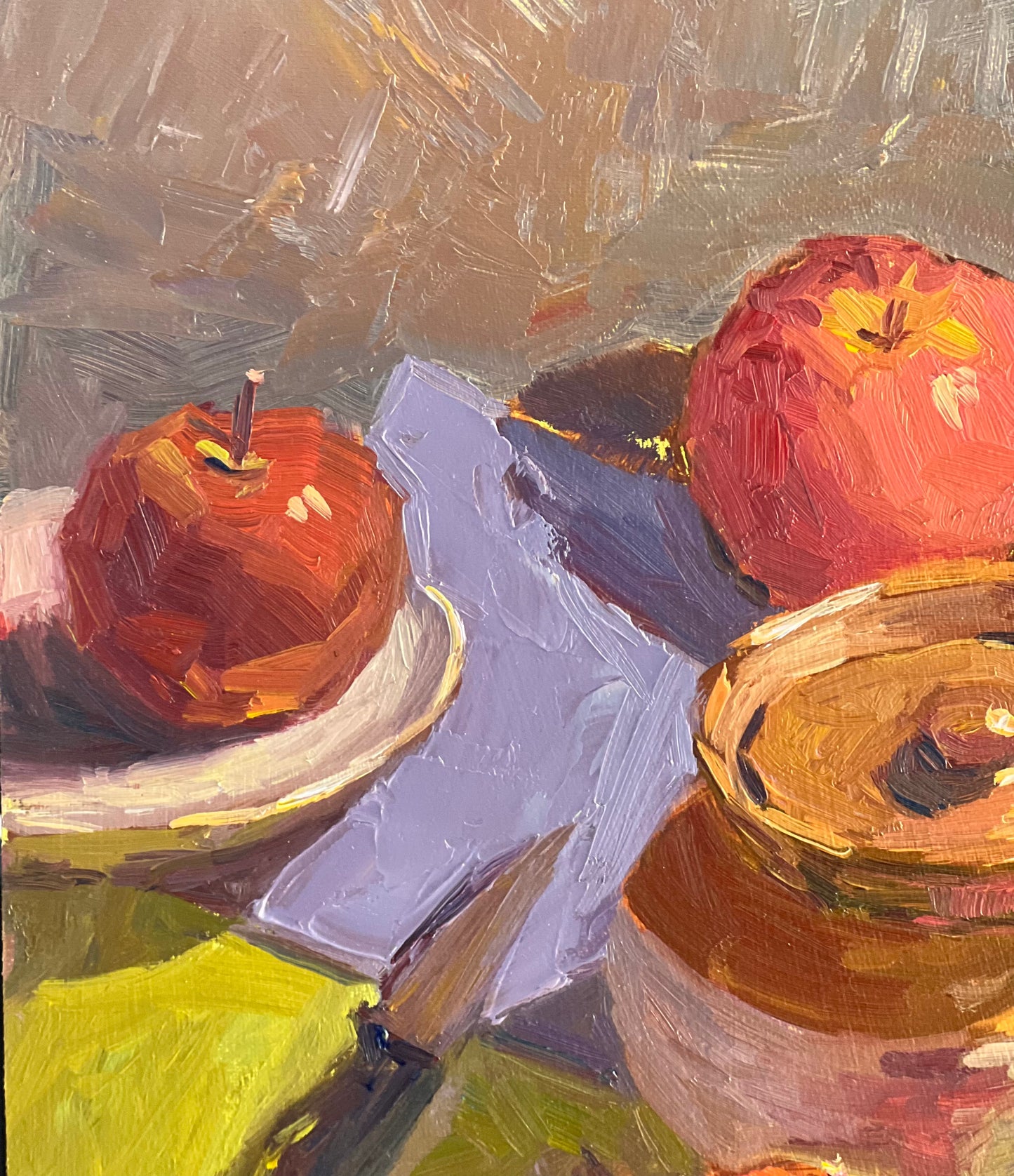 Still Life Oil Painting - A Jar and some apples!