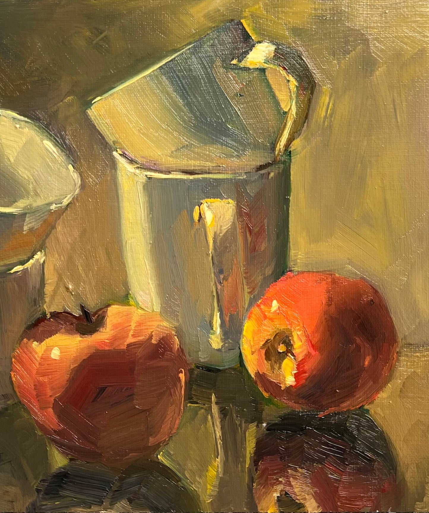 Leaning in - Small Original Oil Painting