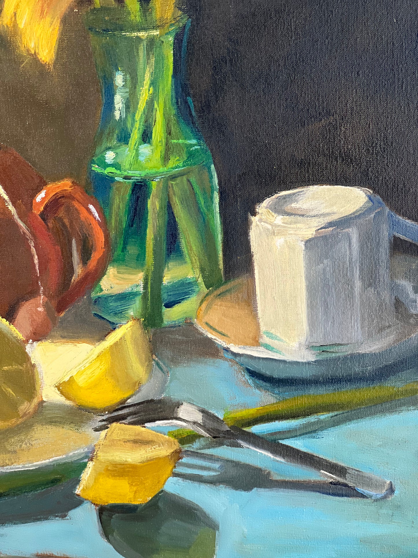 Tea Time with Lemons! - Large Still Life Oil Painting