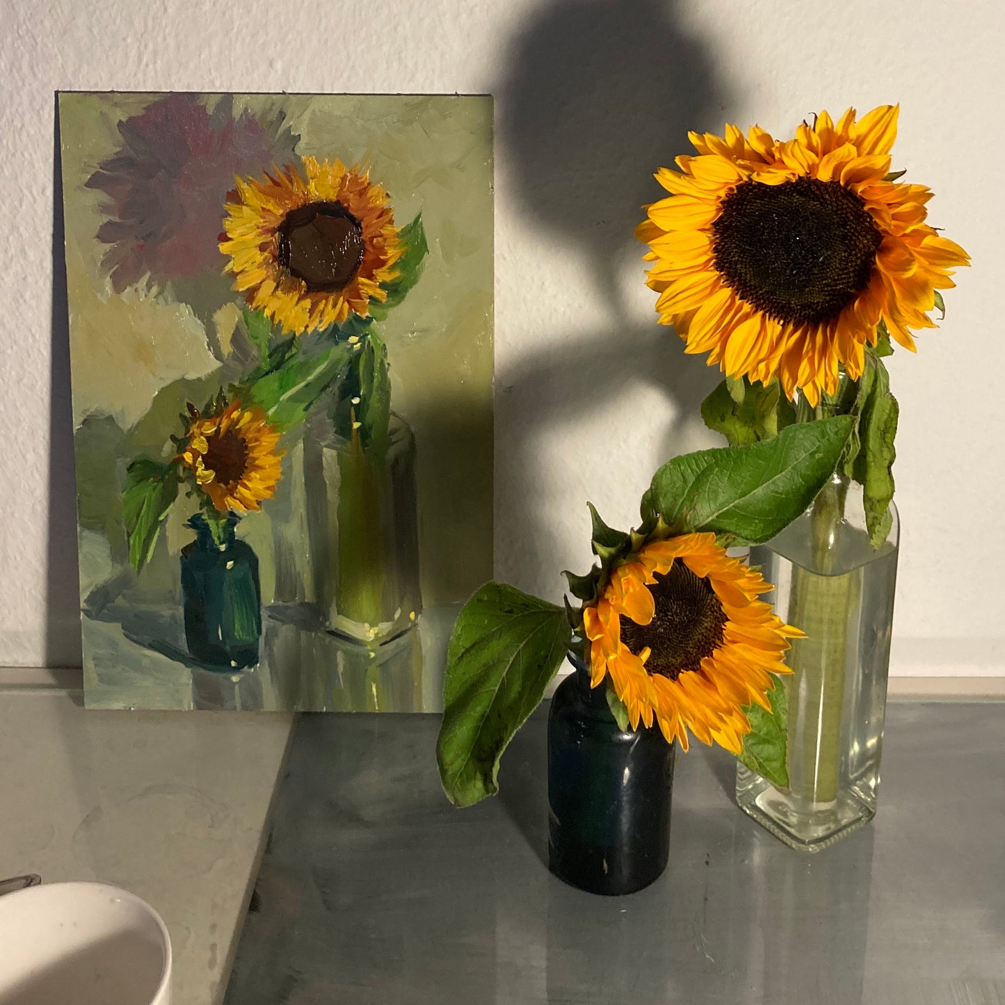 Sunflower Series 3 - Original Stilllife Painting, 8 by 12 inches