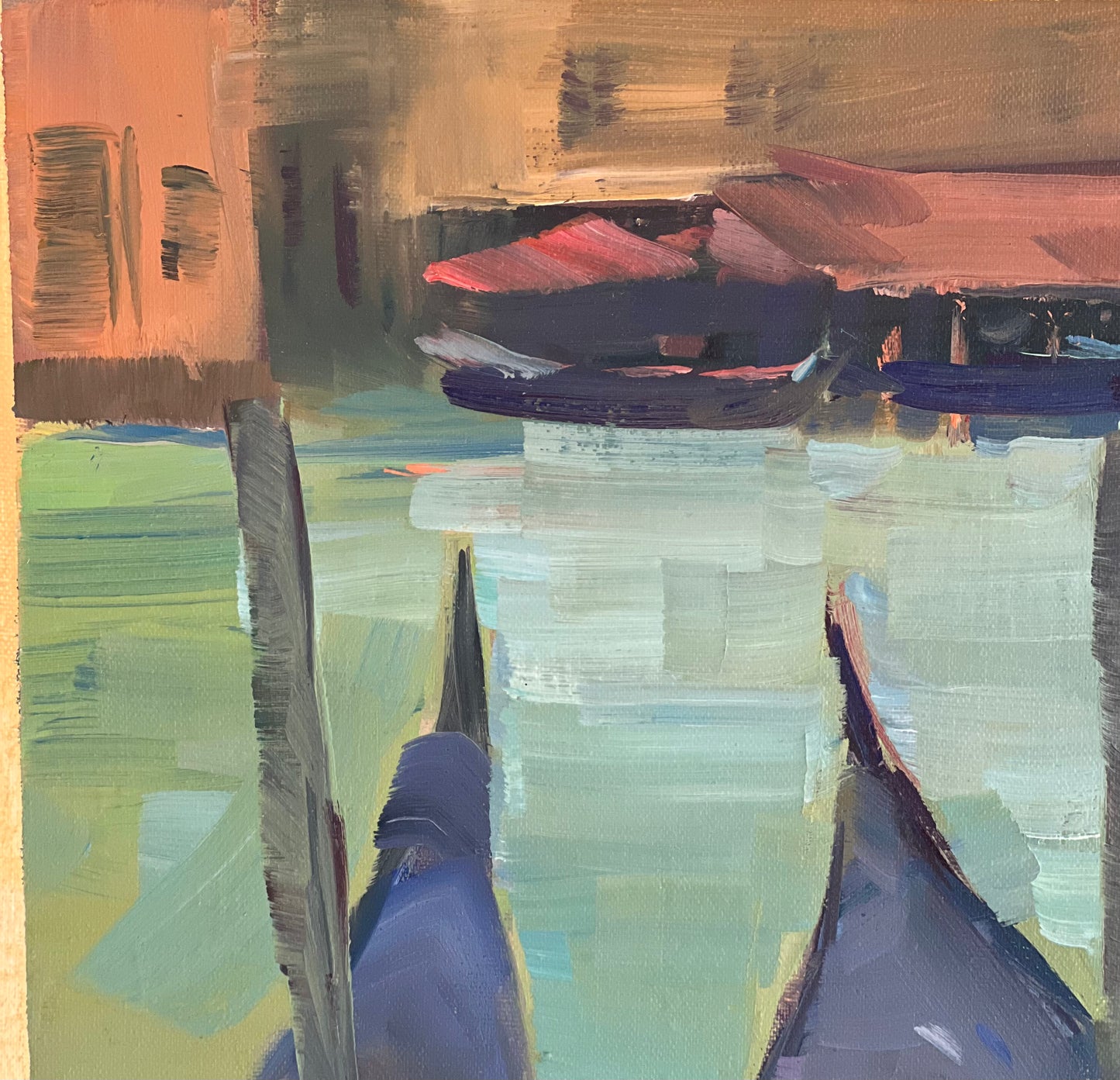 Oil Painting of Italy - Venetian Gondolas!