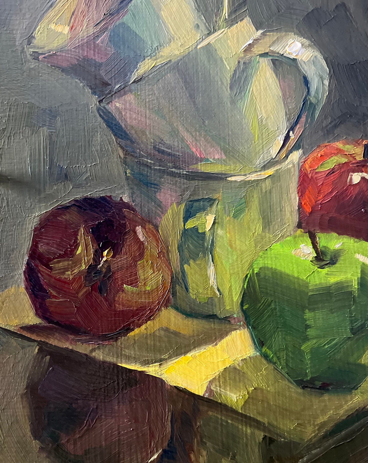 Backlit Apples - Small Original Oil Painting