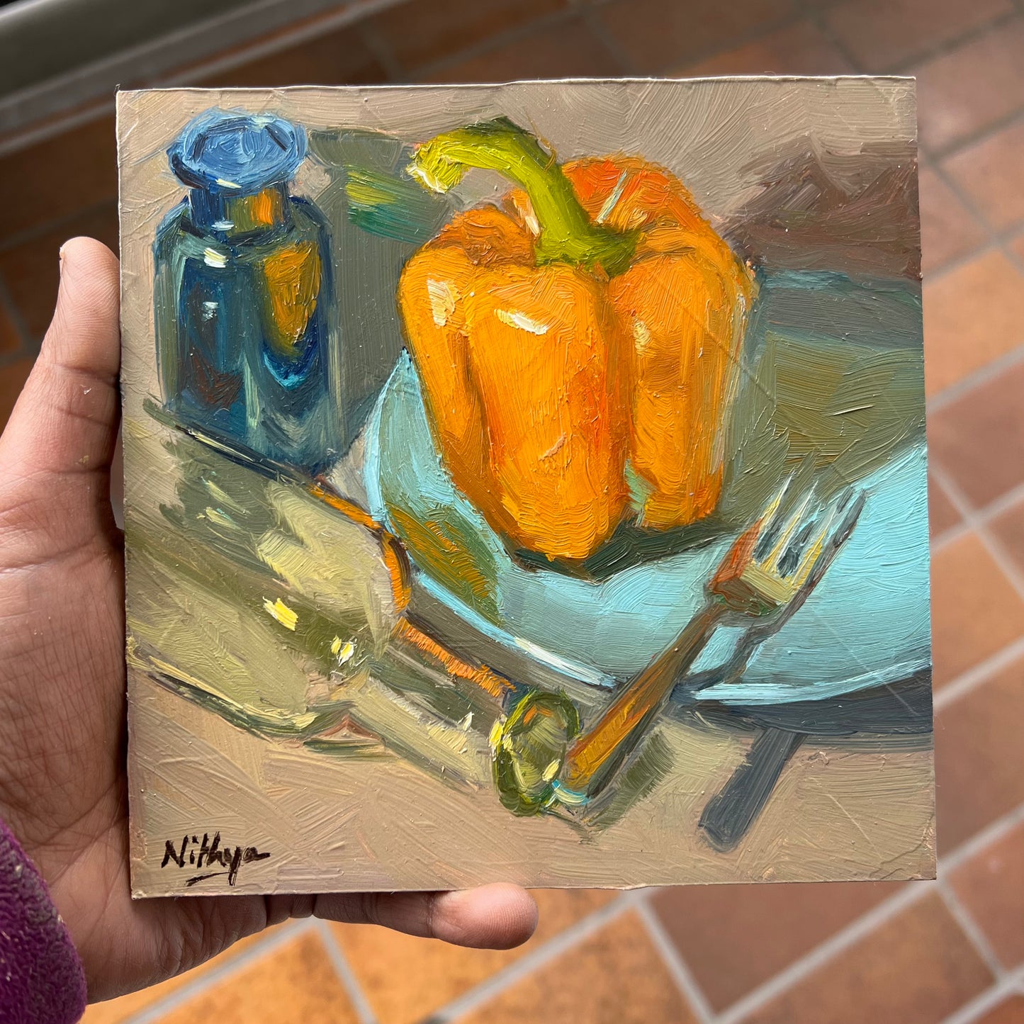 Small Painting - Pepper Reflections