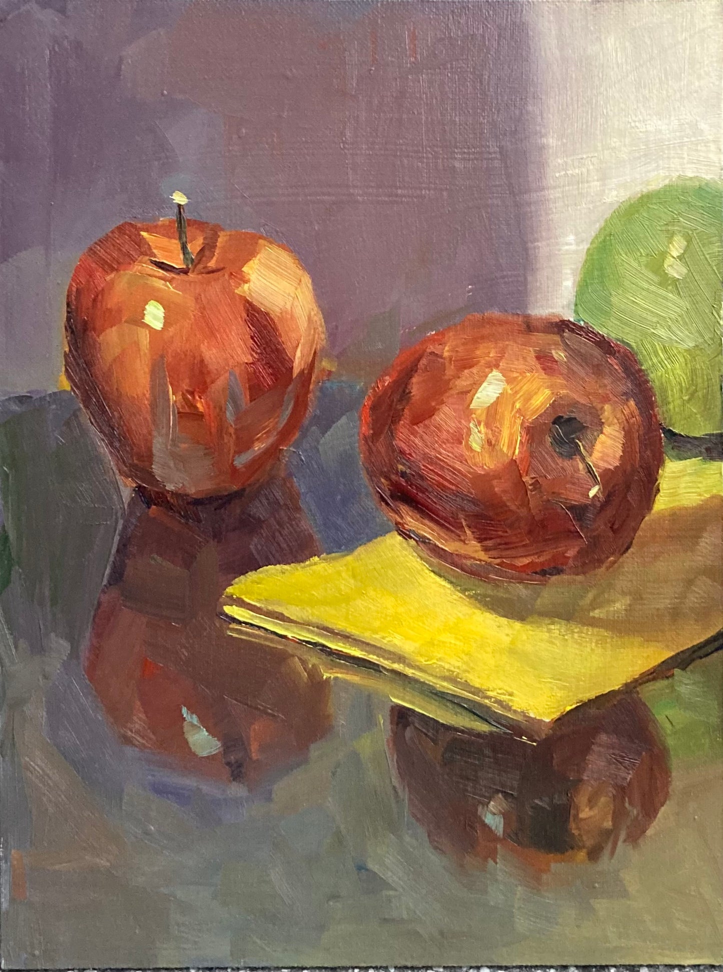 Apple Trio - Small Original Oil Painting