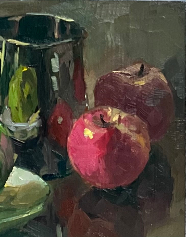 Apple Reflections 2 - Small Original Oil Painting