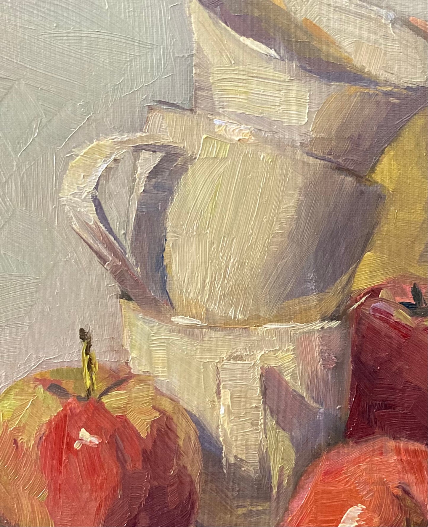 A pair of threes 2 - Small Original Oil Painting