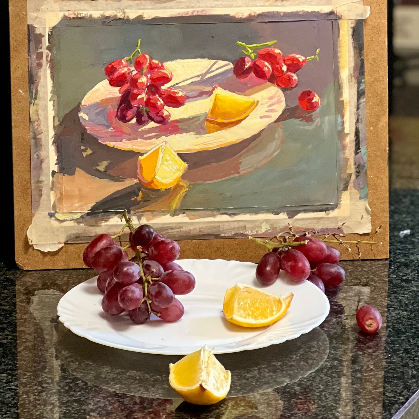 Gouache Painting: Grapes in sunlight!