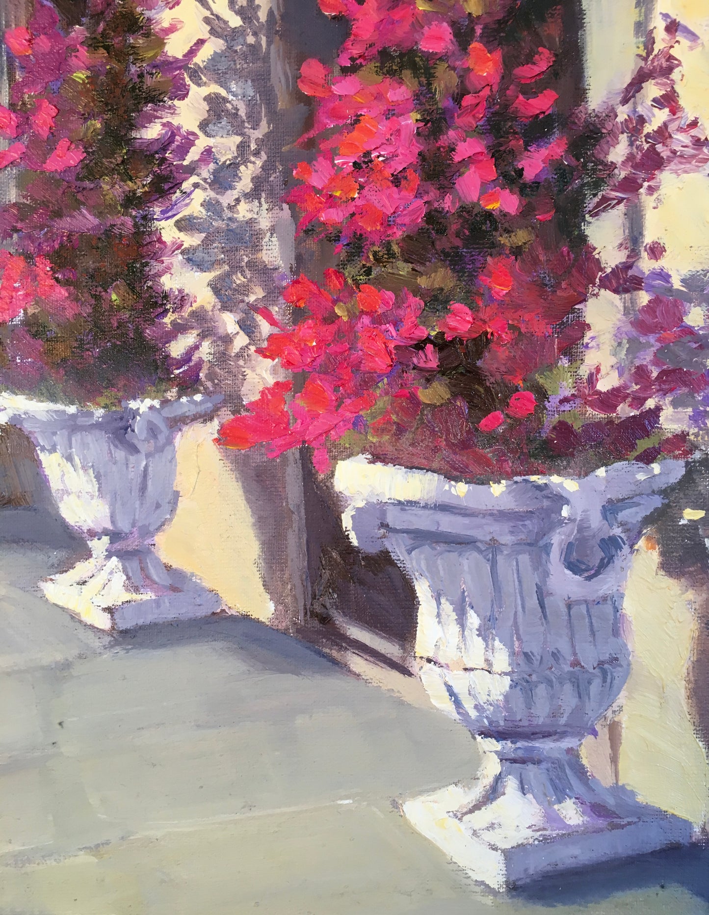 Oil Painting of Italy - Flower Market in Florence