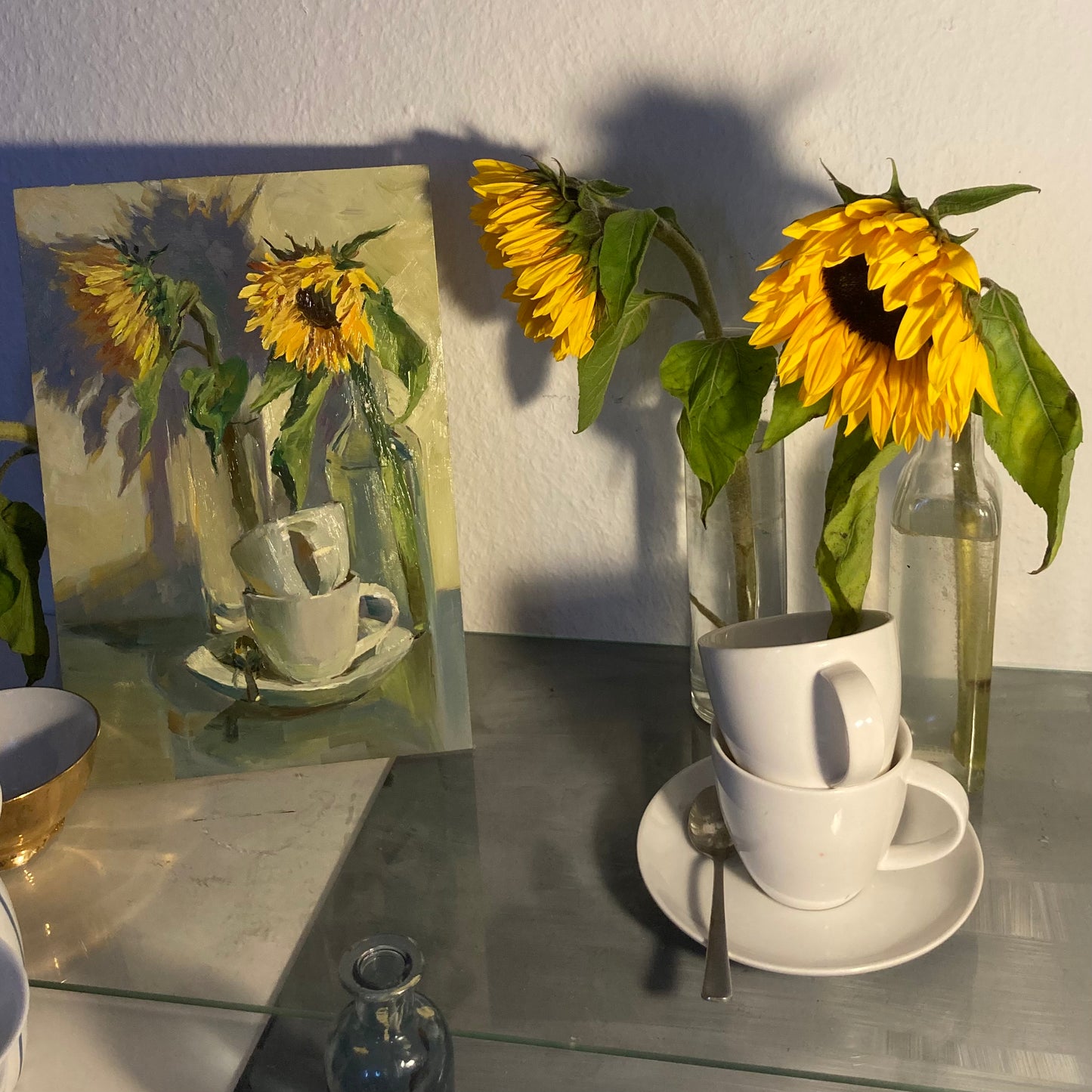 Sunflower Series 14 - Original Stilllife Painting, 8 by 12 inches