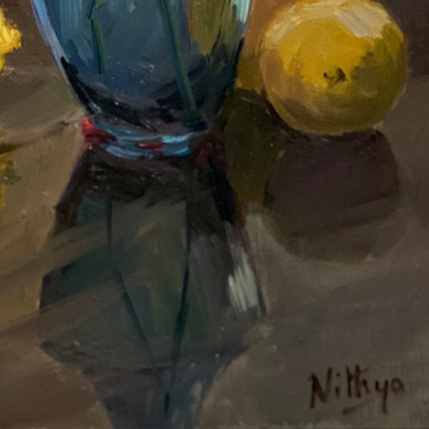 Backlit Lemons in the kitchen - Still Life Oil Painting