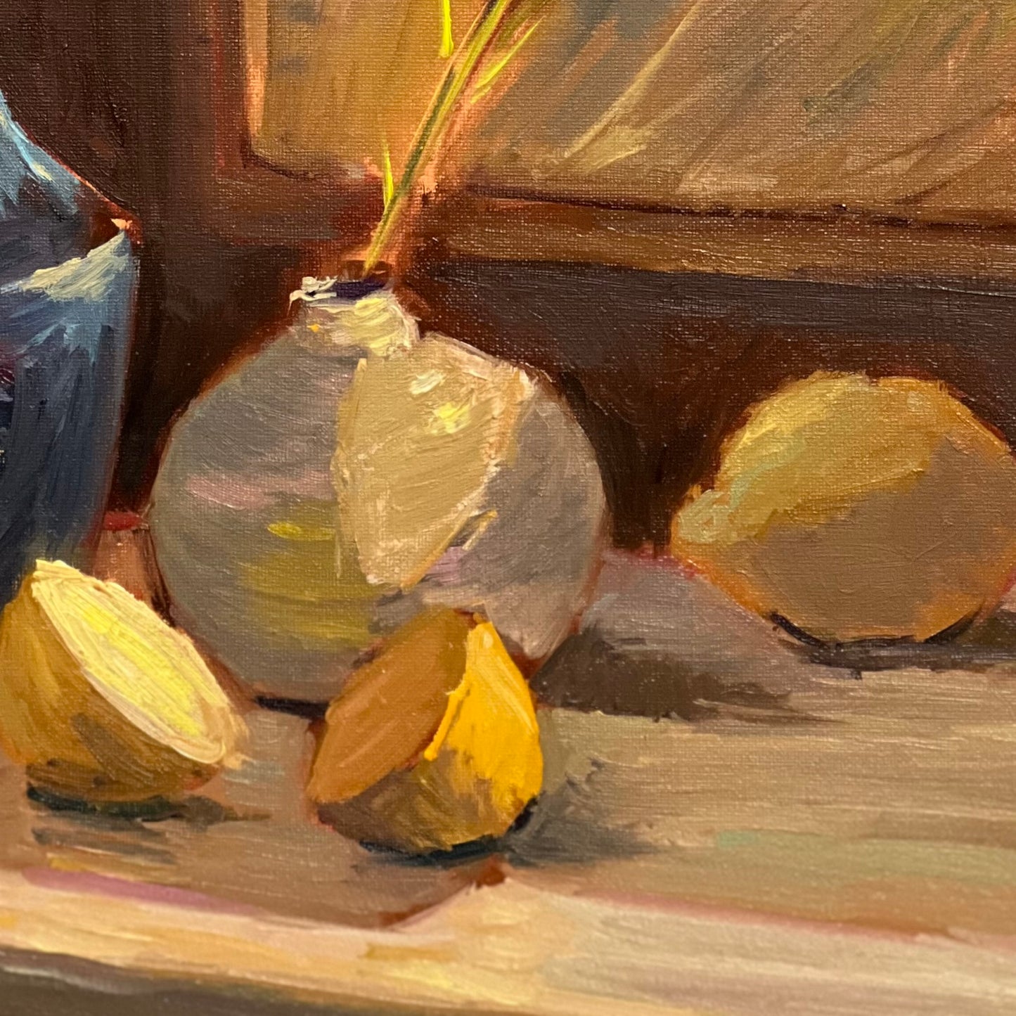 Sunday morning Lemons in the sun - Still Life Oil Painting