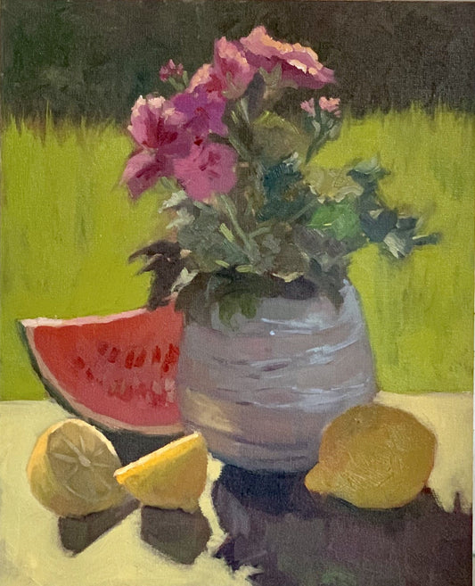 Original Oil Painting - Watermelon in the sun