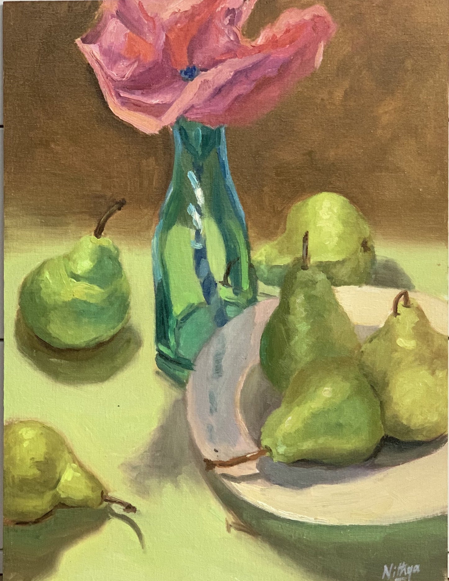 Large Still Life - Poppy and Pears