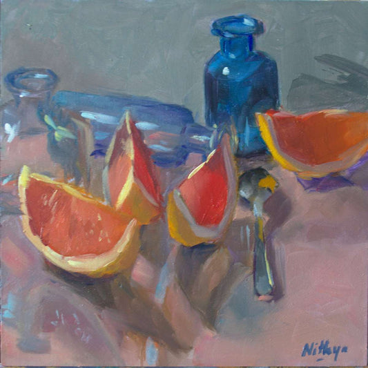 Small Oil Painting - Grapefruit Reflections 2