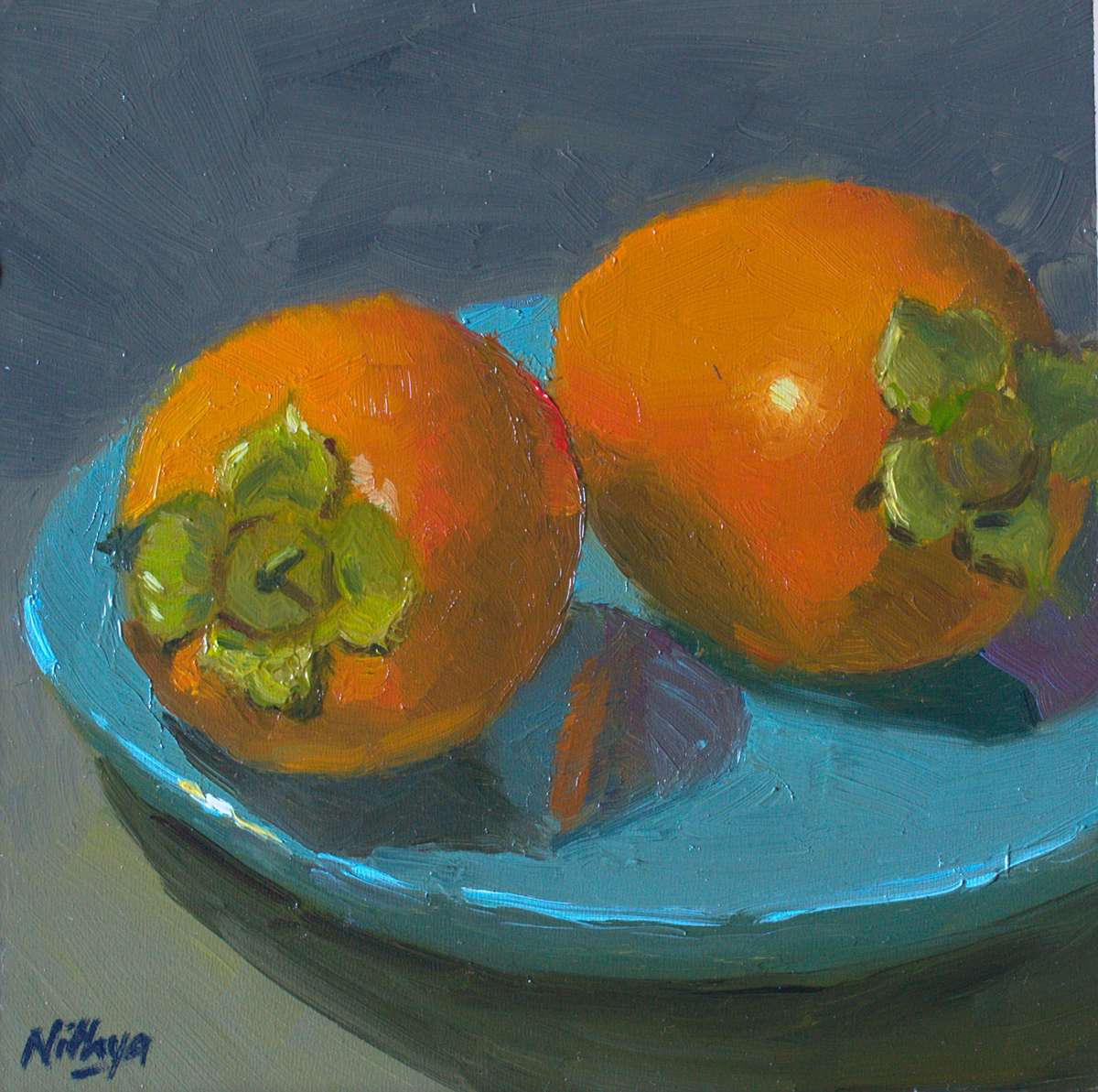 Small Painting - Pair of Persimmons