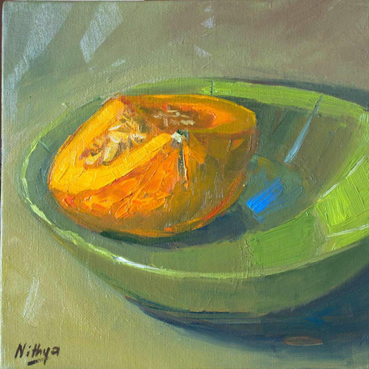 Original Oil Painting - Pumpkin Slice