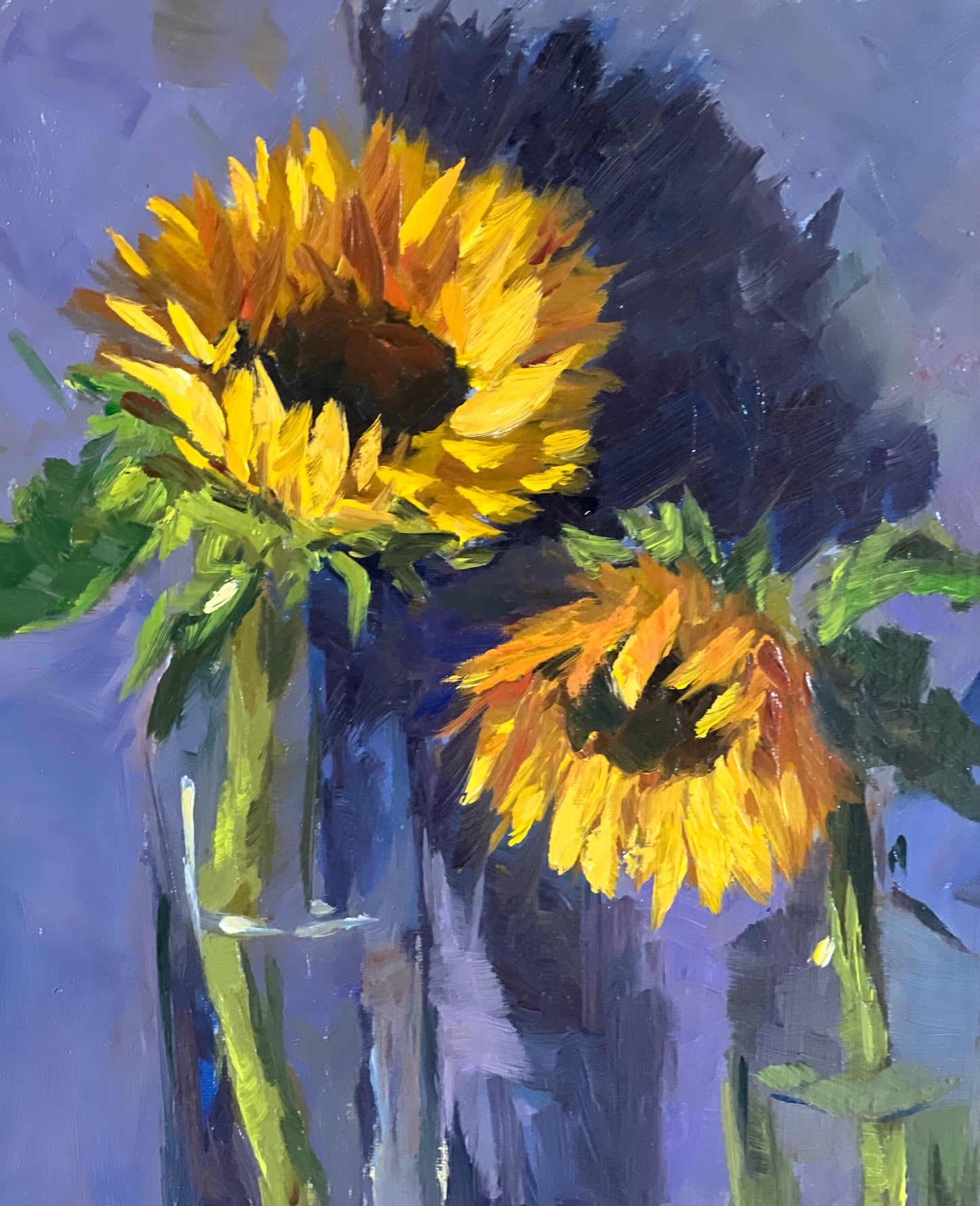Sunflower Series 7 - Original Stilllife Painting, 8 by 12 inches