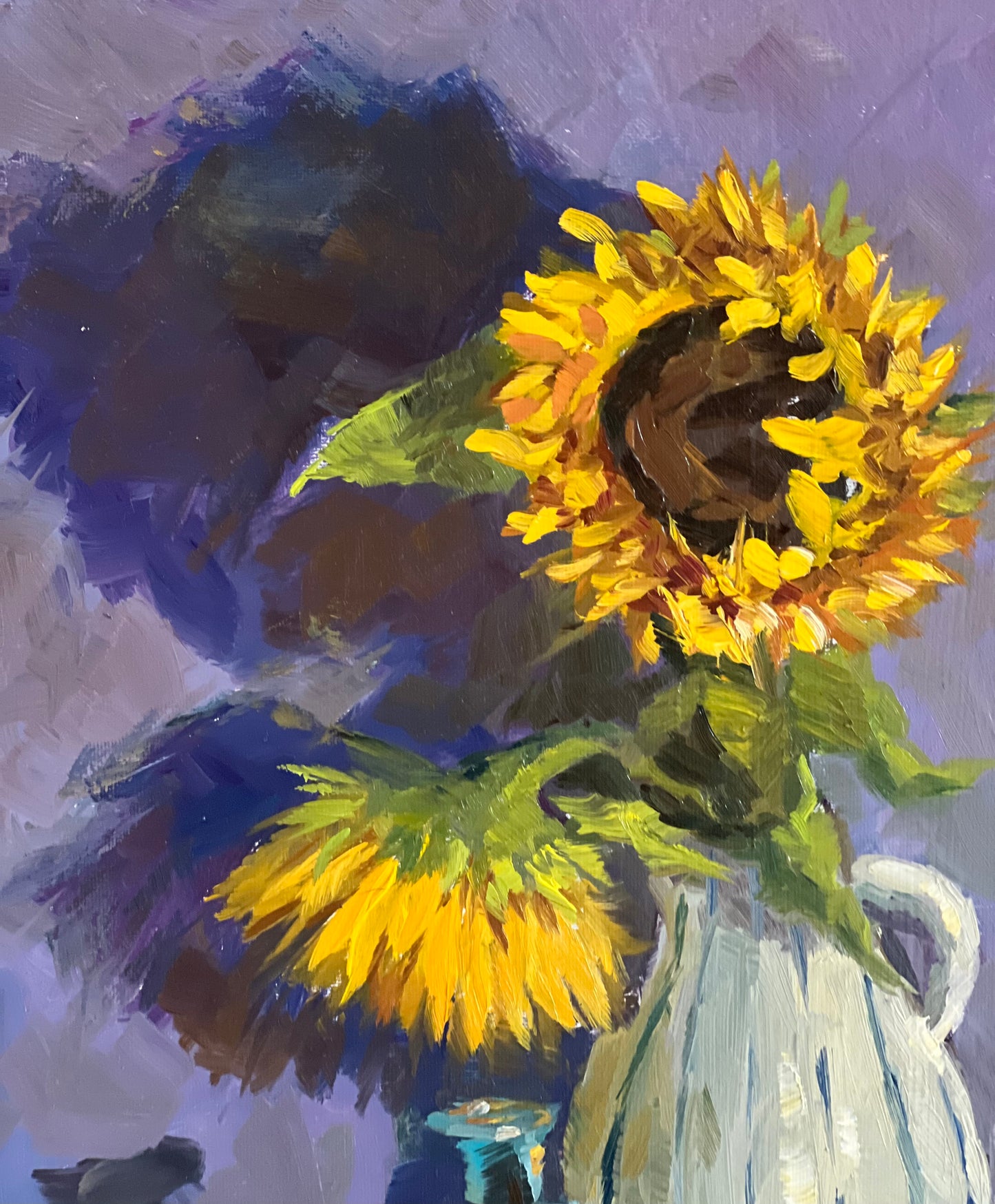 Sunflower Series 9 - Original Stilllife Painting, 8 by 12 inches