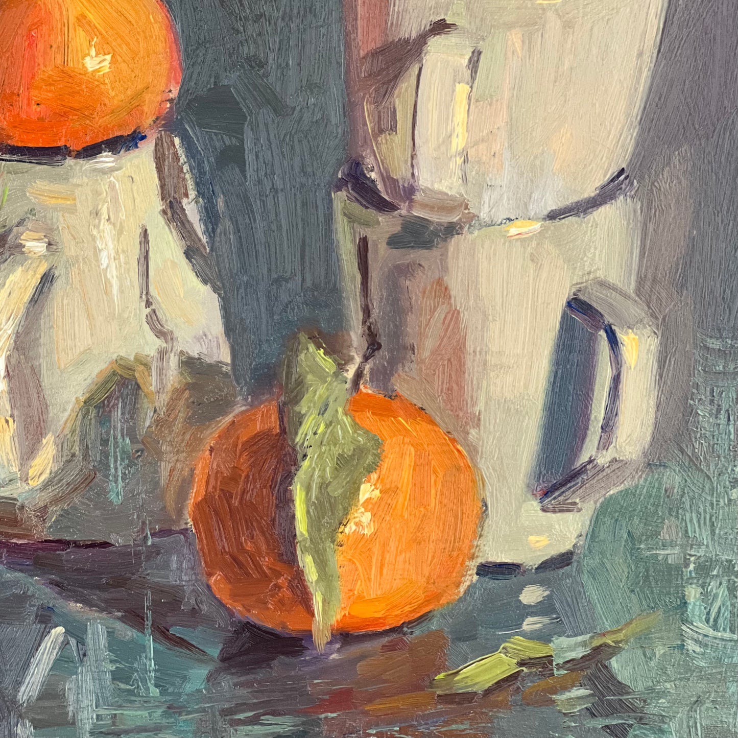 Oranges and Cups 3 - Still Life Oil Painting