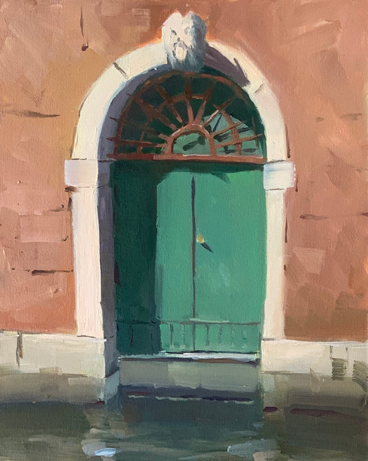 Oil Painting of Italy - Door in Venice