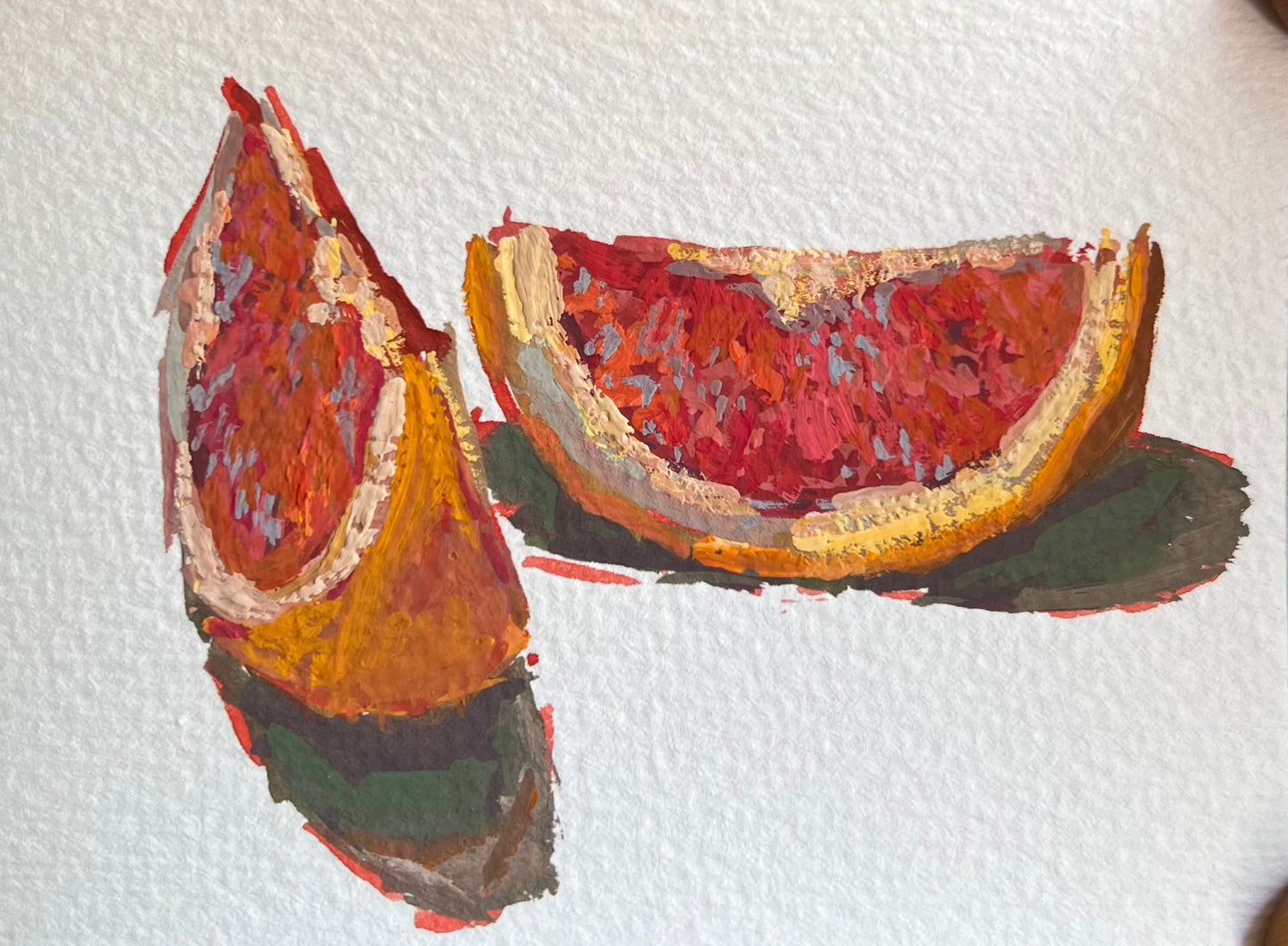 Mini Gouache Painting - Grapefruit Slices