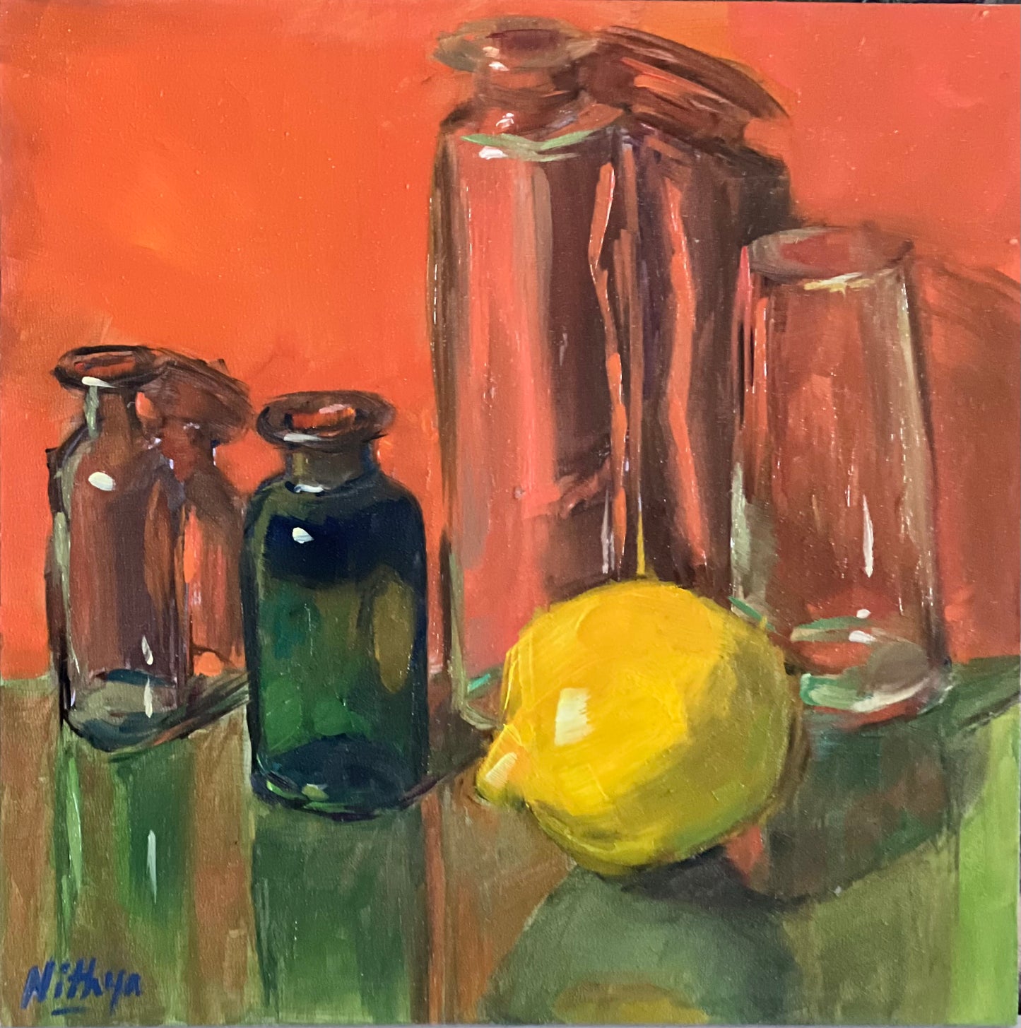 Small Oil Painting - Citrus Reflections 2