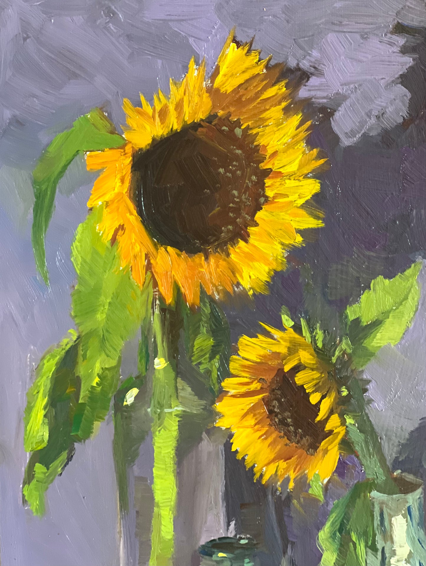 Sunflower Series 2 - Original Stilllife Painting, 8 by 12 inches