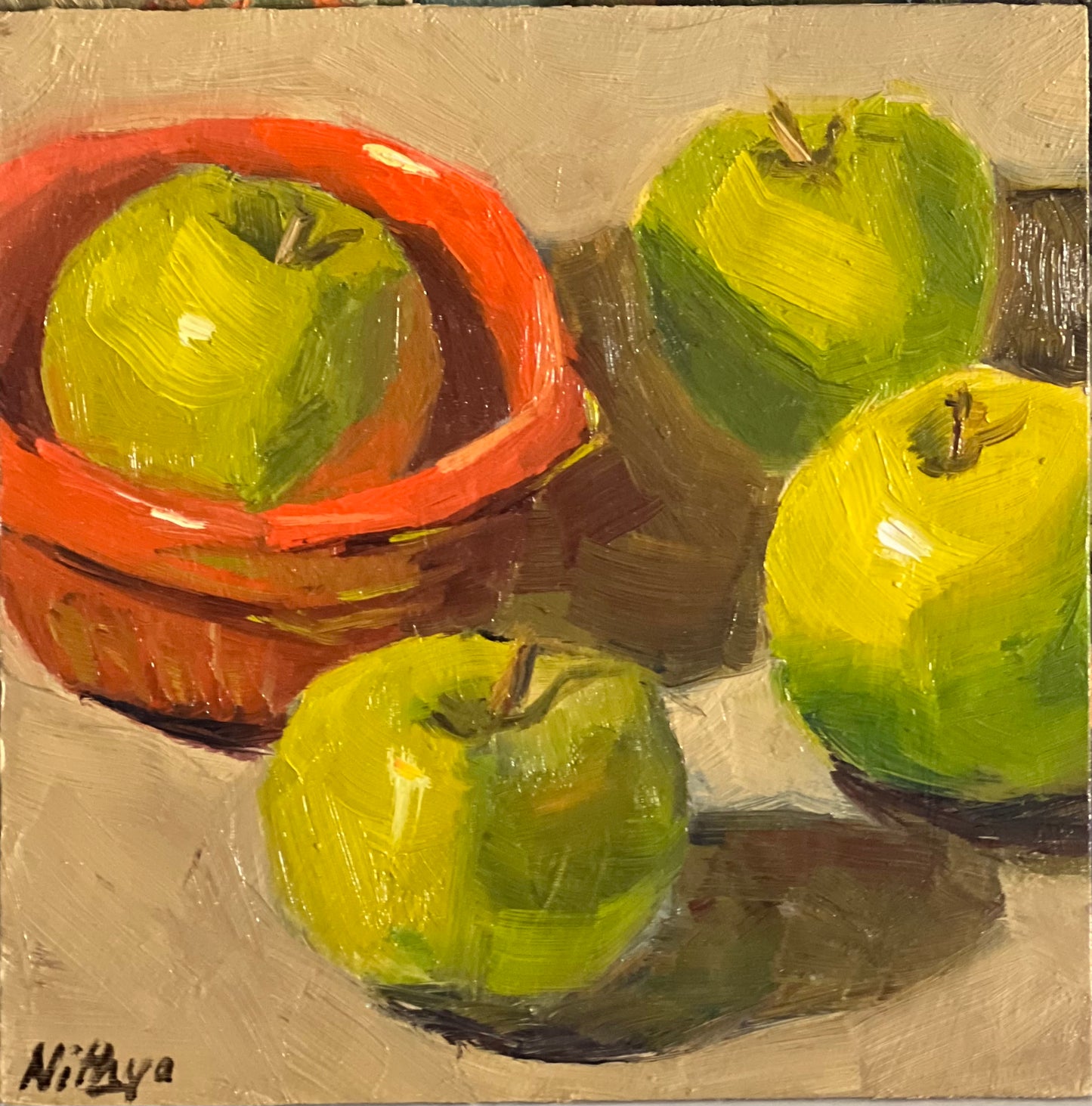 Small Painting - Apple Reflections 2