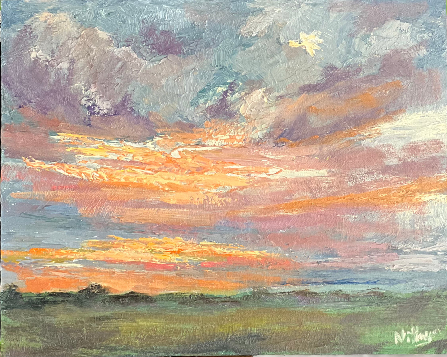 Oil Painting Skyscape - Sunrise Series 6