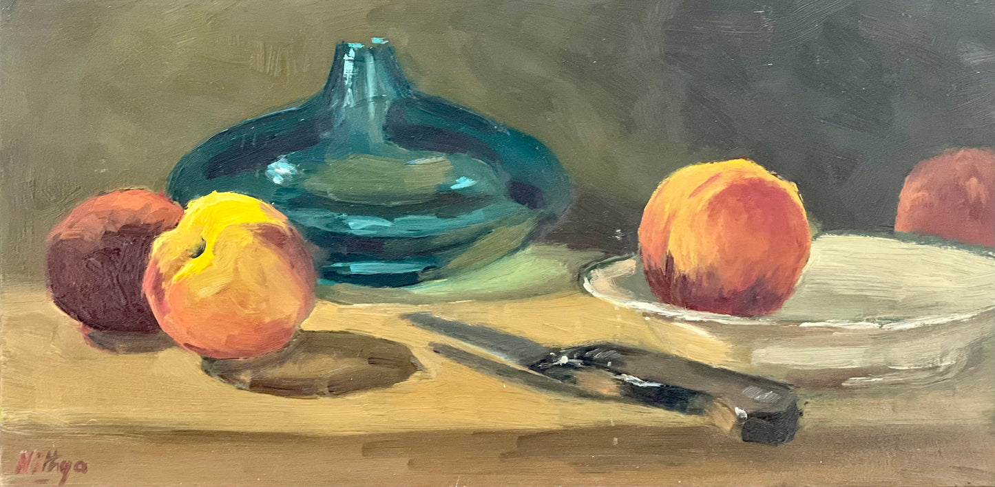 Still Life oil painting - Classical Still Life with Peaches
