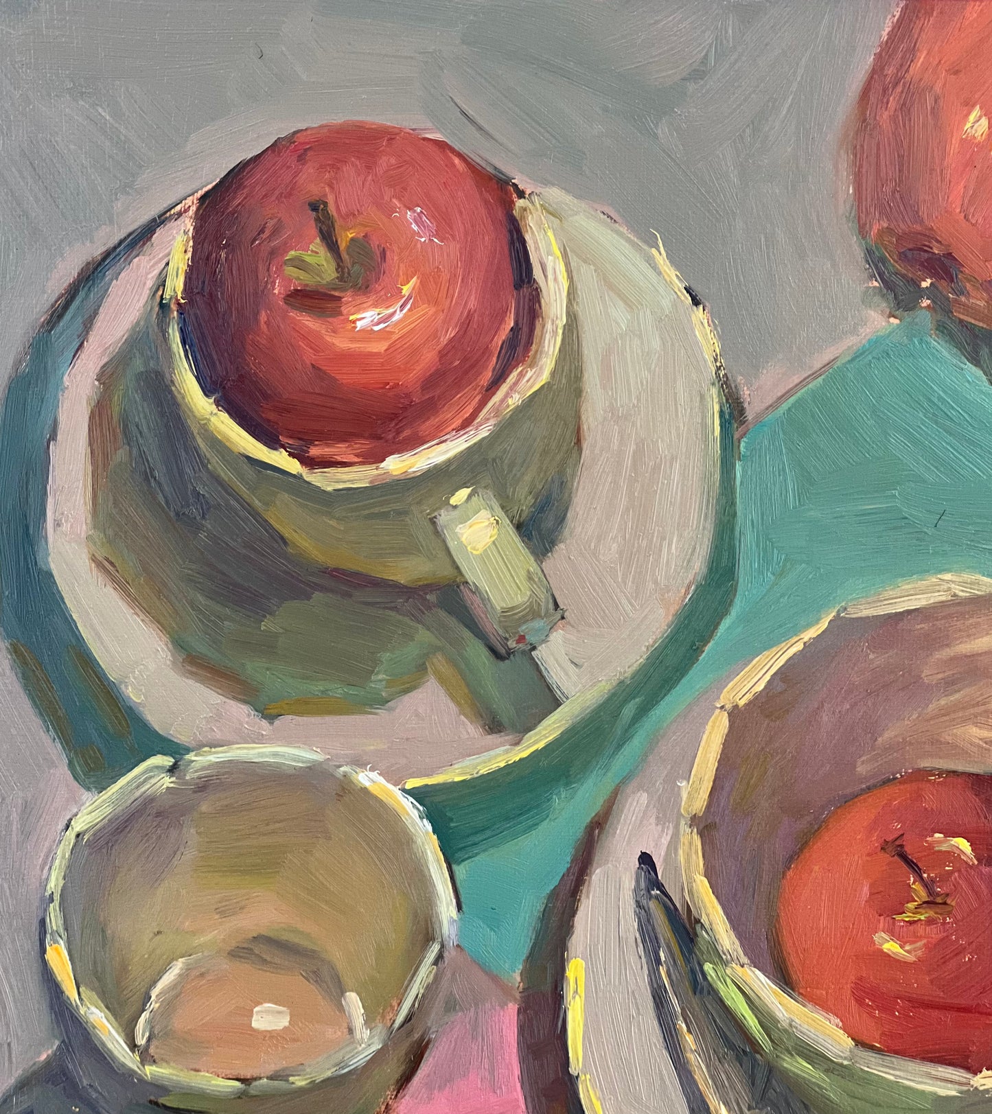 Still Life Oil Painting - Apples and Cup Series 10